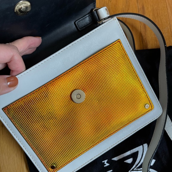 Milly White Small Leather Crossbody Bag - Picture 6 of 10